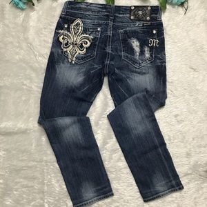 Miss Me Blue Washed Straight Leg Denim Jeans